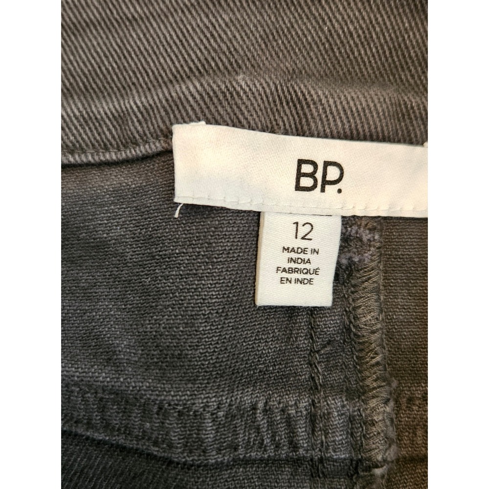 NWT BP Denim Maxi Skirt Dark Wash Front Slit Raw Hem Size 12 - Picture 3 of 4